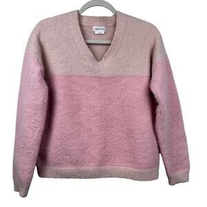 Lovers + Friends x Revolve Sweater Fuzzy Dual Tone Pink Small Ballet Core